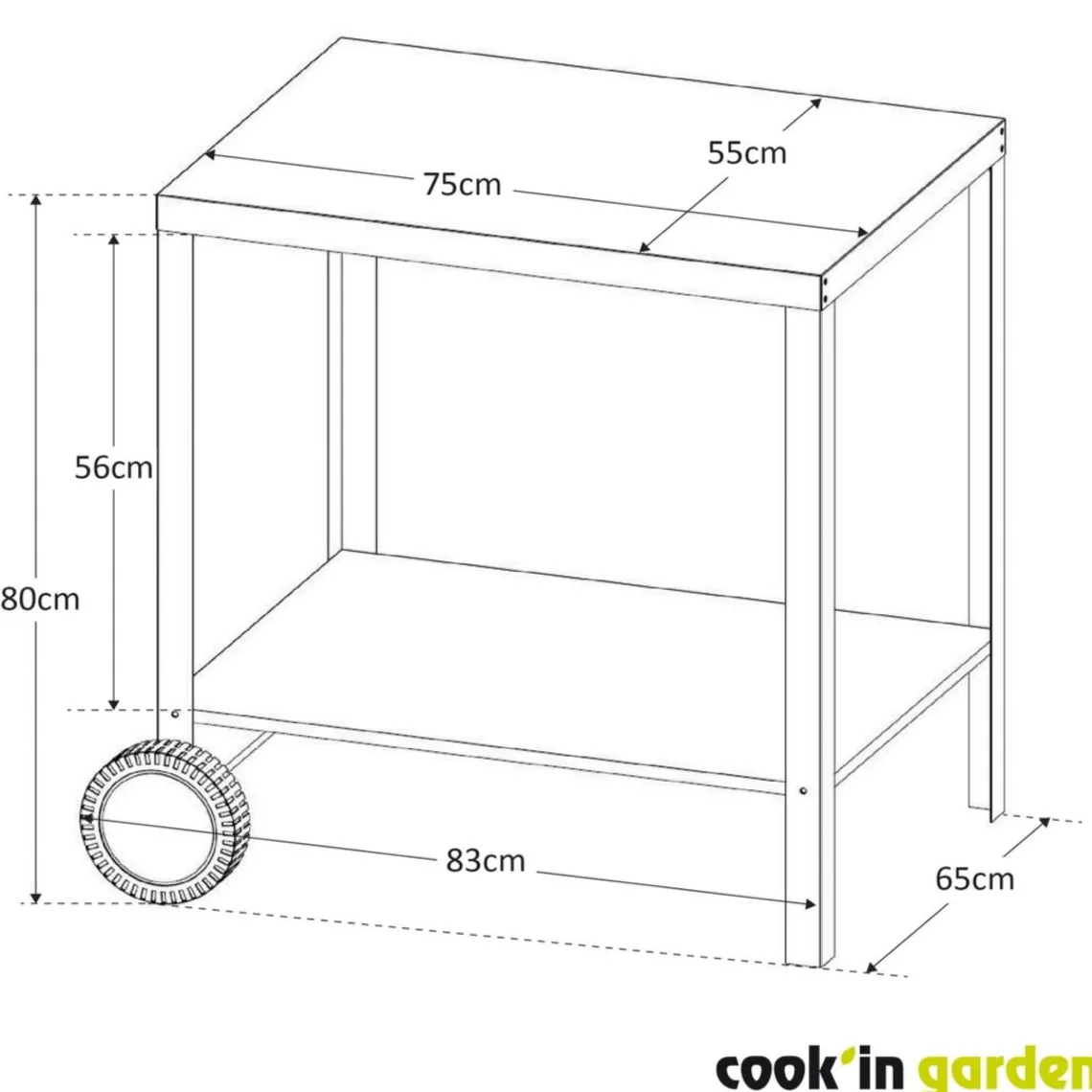 Garden Max Desserte de jardin MEDIA 70 Discount