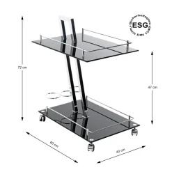 3S. x Home Desserte design Revue plateaux en verre trempé Sale