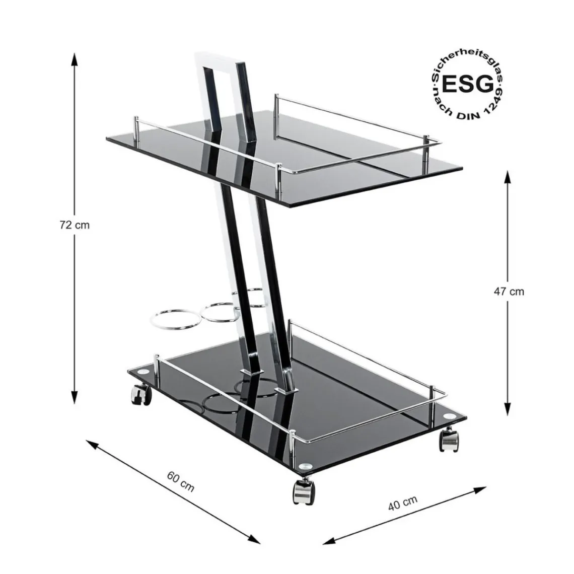 3S. x Home Desserte design Revue plateaux en verre trempé Sale