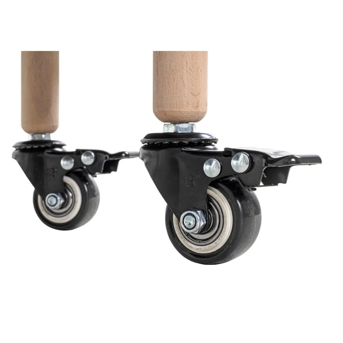 3S. x Home Desserte deux niveaux en bois avec plateaux métal laqué vert