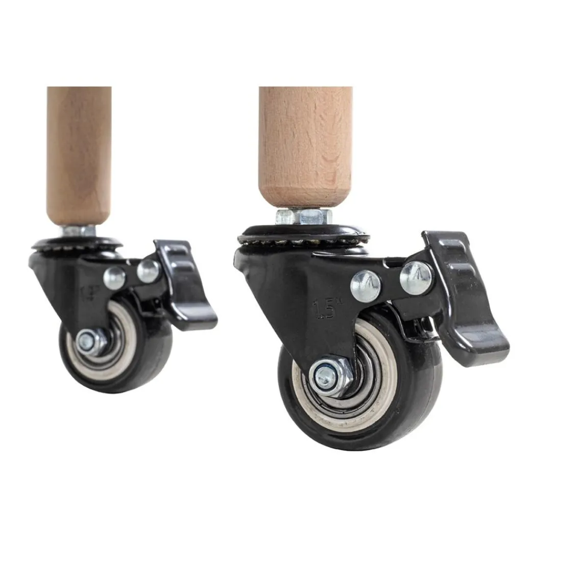 3S. x Home Desserte deux niveaux en bois avec plateaux métal laqué vert