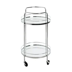3S. x Home Desserte en métal chromé et tablettes en verre miroir Discount