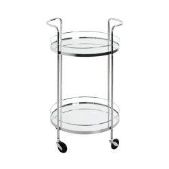 3S. x Home Desserte en métal chromé et tablettes en verre miroir Discount