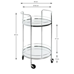 3S. x Home Desserte en métal chromé et tablettes en verre miroir Discount
