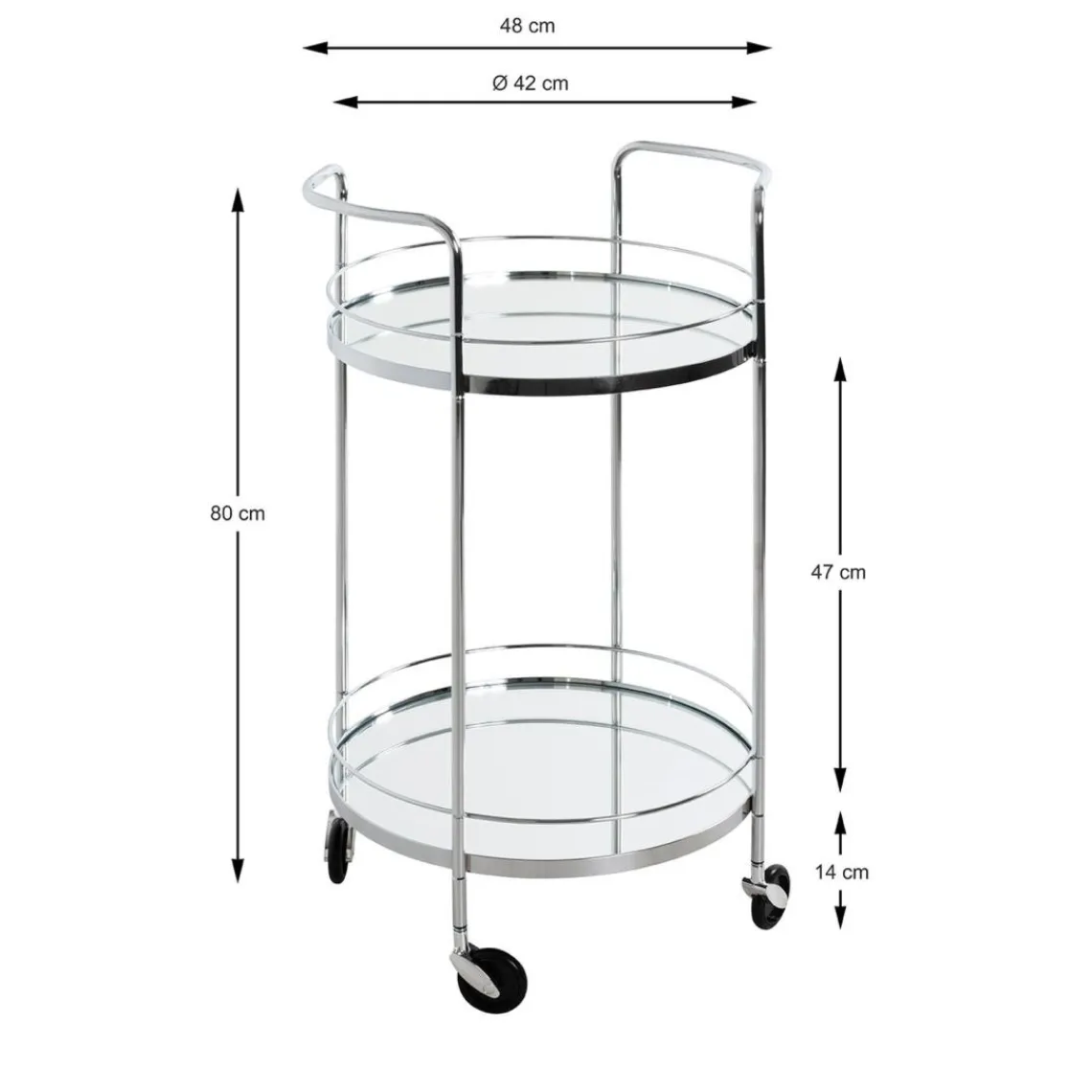 3S. x Home Desserte en métal chromé et tablettes en verre miroir Discount