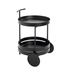 3S. x Home Desserte ronde double plateau noir mat Clearance