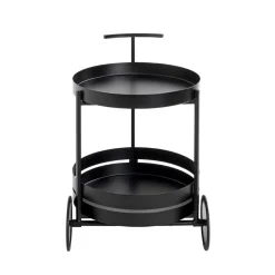 3S. x Home Desserte ronde double plateau noir mat Clearance