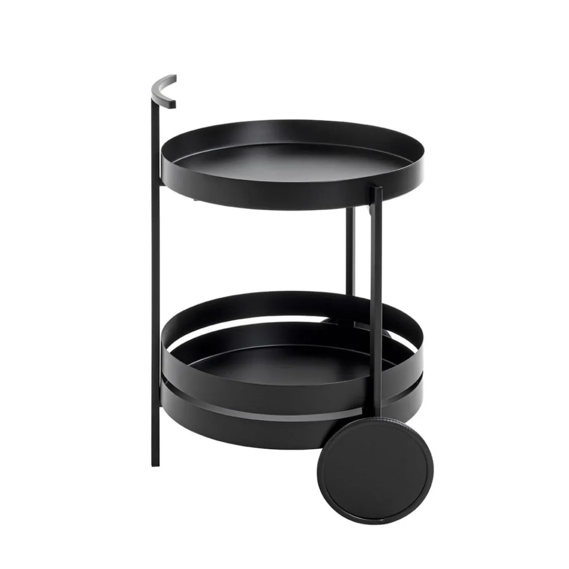 3S. x Home Desserte ronde double plateau noir mat Clearance