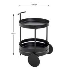 3S. x Home Desserte ronde double plateau noir mat Clearance