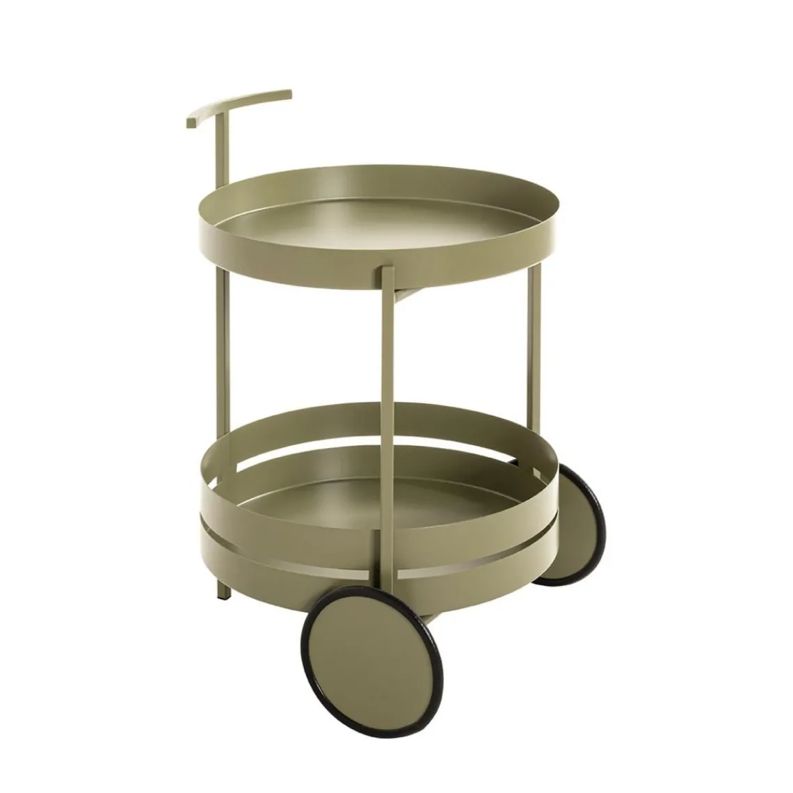 3S. x Home Desserte ronde double plateau vert minéral mat Discount