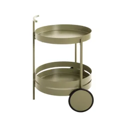 3S. x Home Desserte ronde double plateau vert minéral mat Discount