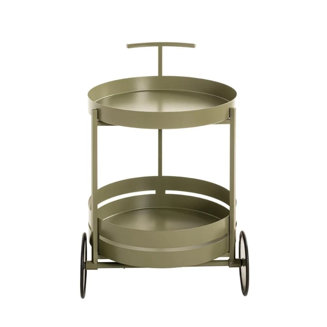 3S. x Home Desserte ronde double plateau vert minéral mat Discount