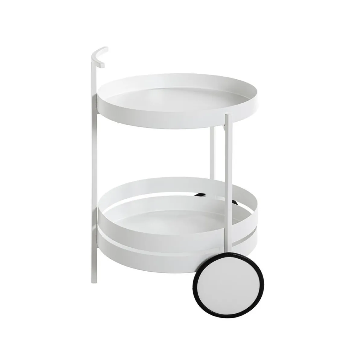3S. x Home Desserte ronde double plateau blanc