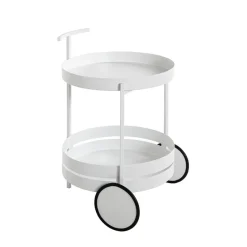 3S. x Home Desserte ronde double plateau blanc
