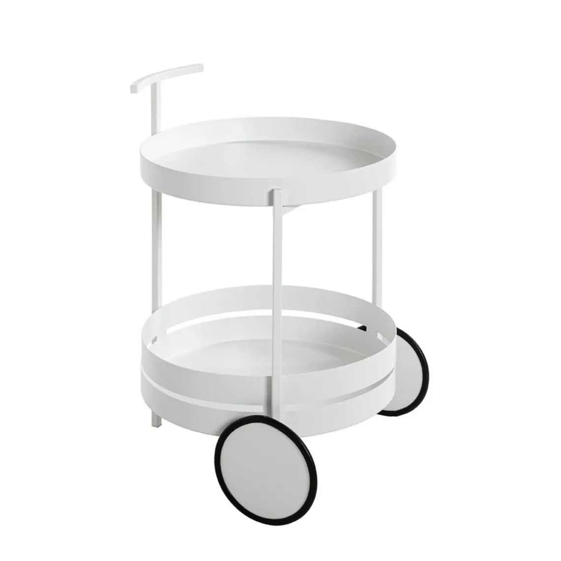 3S. x Home Desserte ronde double plateau blanc
