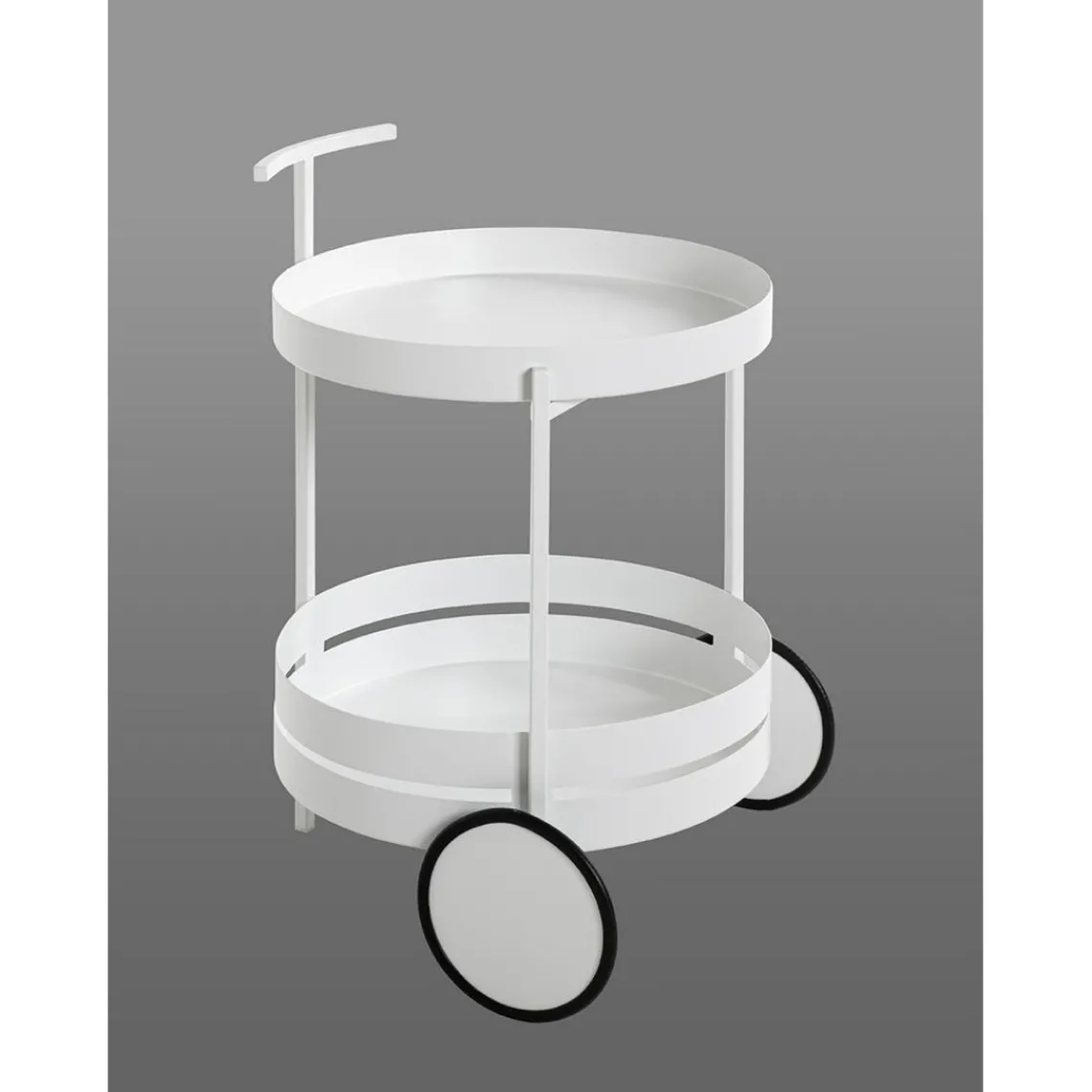 3S. x Home Desserte ronde double plateau blanc