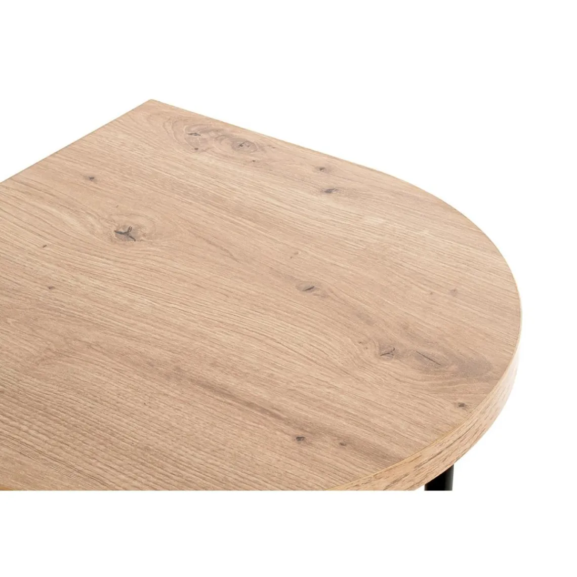 3S. x Home Desserte sur roulette avec double plateau décor chène bord arrondi New