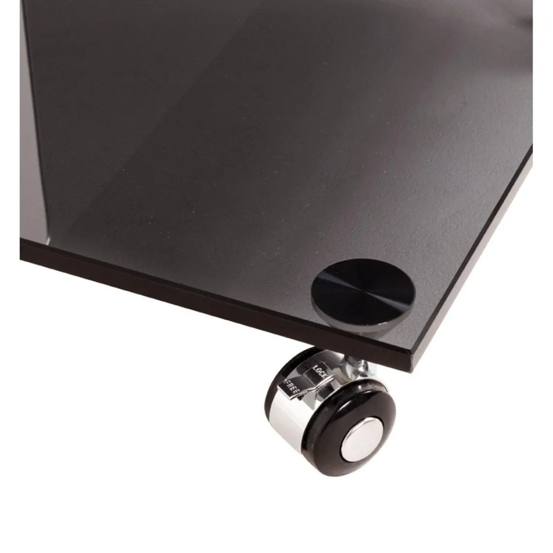 3S. x Home Desserte sur roulettes en verre arqué d'une seule pièce de 12 mm Gris New