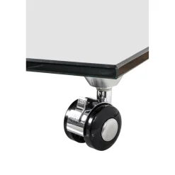 3S. x Home Desserte sur roulettes en verre transparent de 12 m avec intérieur laqué Blanc et extérieur laqué Noir