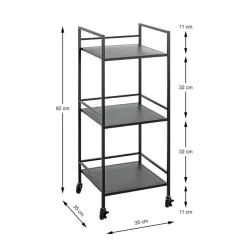 3S. x Home Desserte trois niveaux en métal noir Best