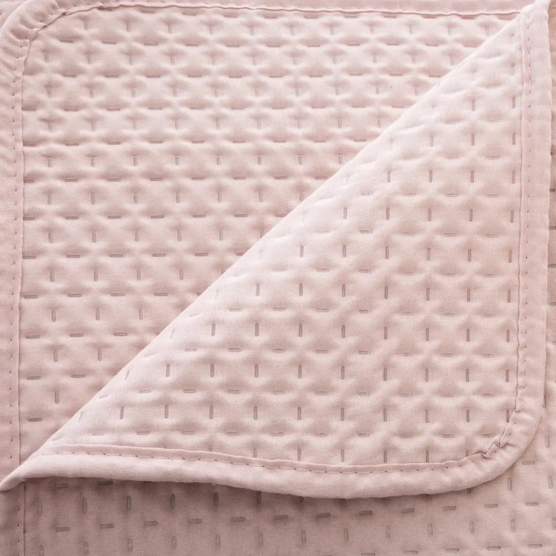 3S. x Home Dessus de lit Dolce 260x240cm - Rose Rose poudre Discount