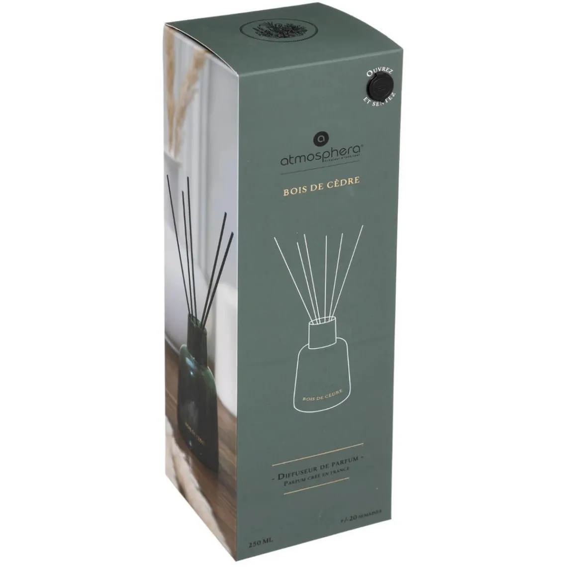 3S. x Home Diffuseur en Verre Bois Cèdre BILI 250 mlvoir