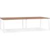 ALTEREGO Double bureau bench ou table de réunion 'AMADEUS' en bois finition Noyer et métal blanc