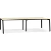 ALTEREGO Double bureau bench ou table de réunion 'AMADEUS' en bois finition naturelle et métal noir