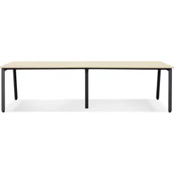 ALTEREGO Double bureau bench ou table de réunion 'AMADEUS' en bois finition naturelle et métal noir