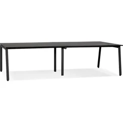 ALTEREGO Double bureau bench ou table de réunion 'AMADEUS' en bois et métal noir Outlet