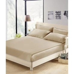 LilySilk Drap Housse en Soie Sans Couture beige Doré Discount