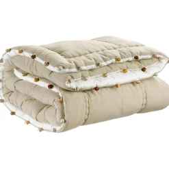 Maison Vivaraise Édredon uni Gastounet Sienne 160 x 160 Beige New