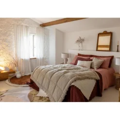 Maison Vivaraise Édredon uni Gastounet Sienne 160 x 160 Beige New