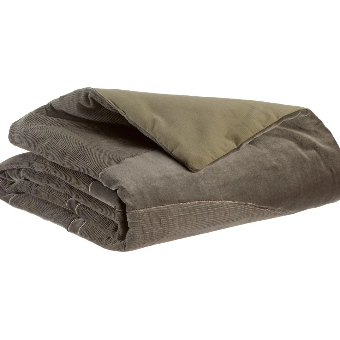 Maison Vivaraise Edredon Fara côtelé Thym 85 x 200 Vert Clearance