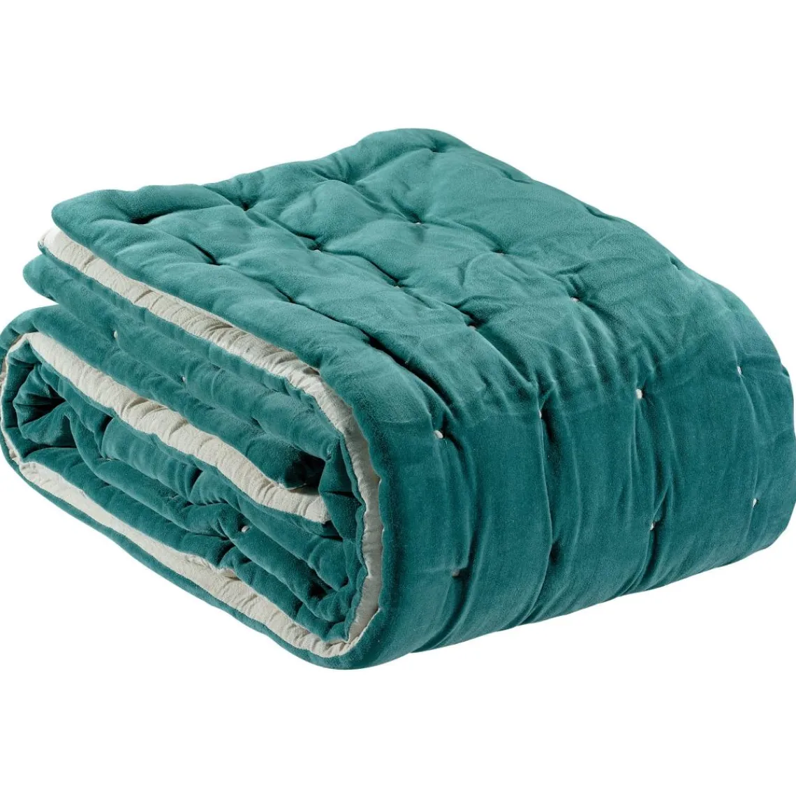 Maison Vivaraise Edredon Uni Elise de Gris 160 X 160 Vert New