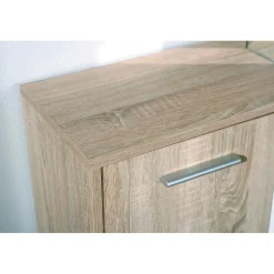 3S. x Home Enfilade de 7 rangements en bois 115 x 30 CM Blanche et Naturelle ELVEZIA Sale