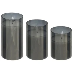 3S. x Home Ensemble 3 bougies LED en verre SENA noir Hot