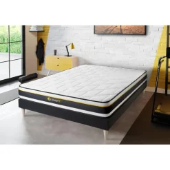 Sleepfit Ensemble matelas SOFT sommier kit noir Discount