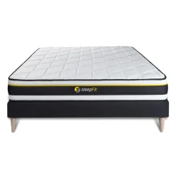 Sleepfit Ensemble matelas SOFT sommier kit noir Discount