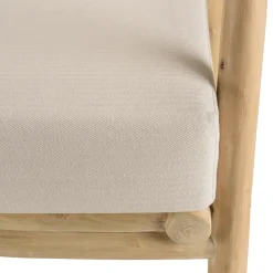 Macabane Ensemble canapé 2 places 2 fauteuils 1 table basse en teck MADURA Blanc New