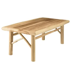 Macabane Ensemble canapé 2 places 2 fauteuils 1 table basse en teck MADURA Blanc New