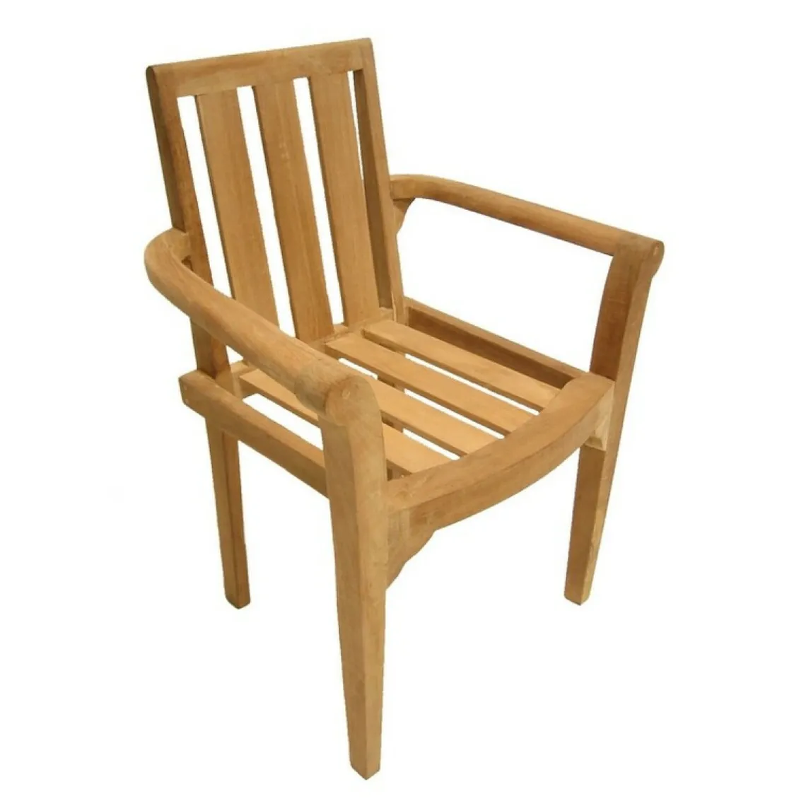 Macabane Ensemble de 2 fauteuils de jardin empilables en bois Teck Online