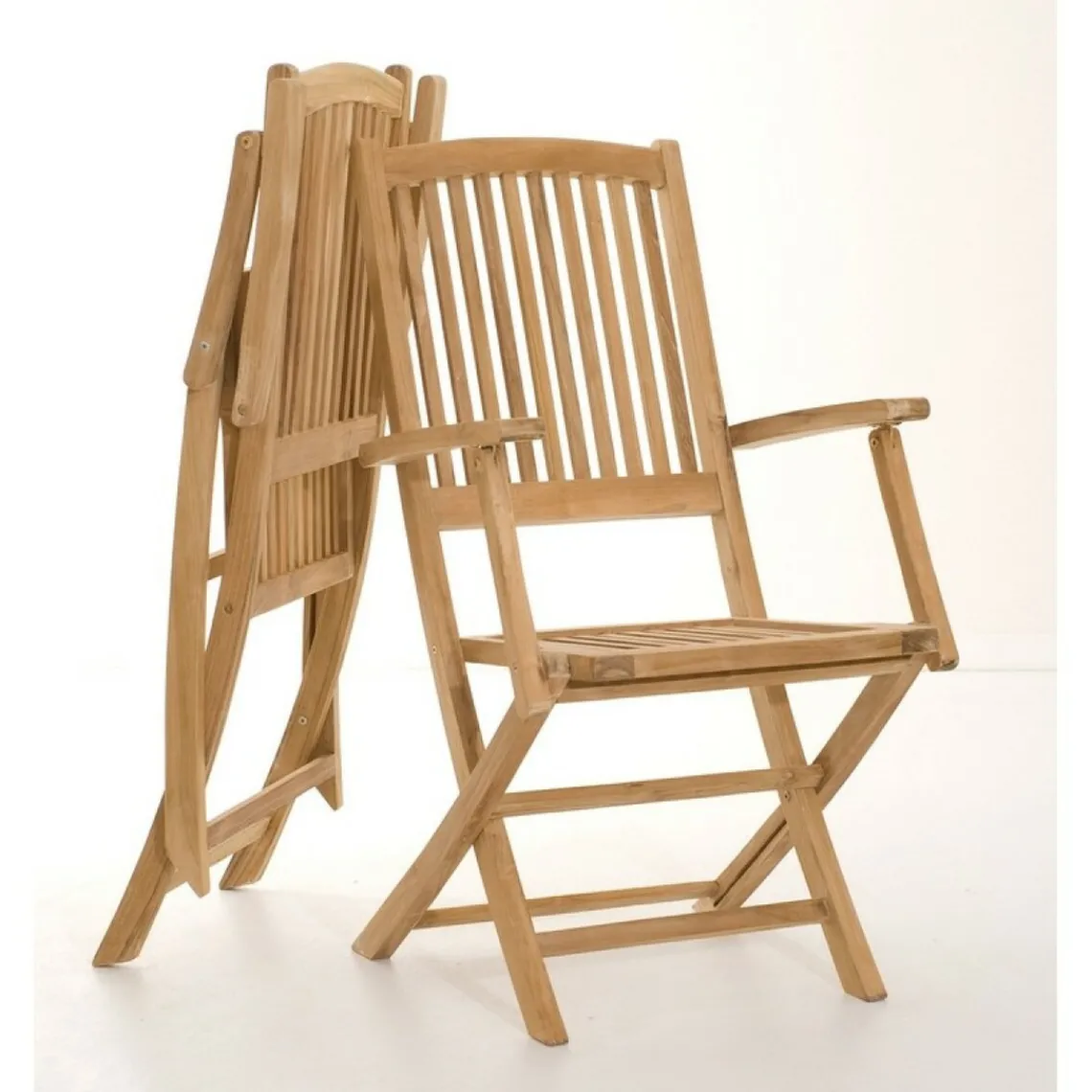 Macabane Ensemble de 2 fauteuils de jardin Lombock en bois Teck Outlet