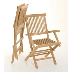 Macabane Ensemble de 2 fauteuils de jardin Java en bois Teck Discount