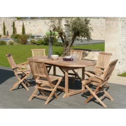 Macabane Ensemble de 2 fauteuils de jardin Java en bois Teck Discount