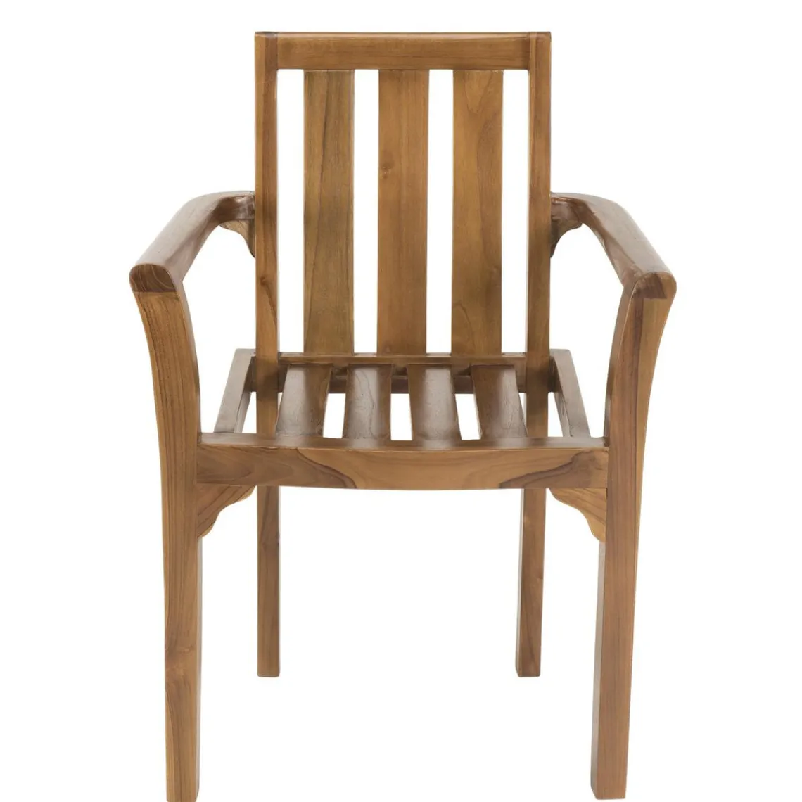 Macabane Ensemble de 2 fauteuils empilables HANNA en bois teck huilé New