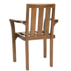 Macabane Ensemble de 2 fauteuils empilables HANNA en bois teck huilé New