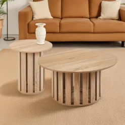 3S. x Home Ensemble de 2 tables basses Annabel Chêne clair