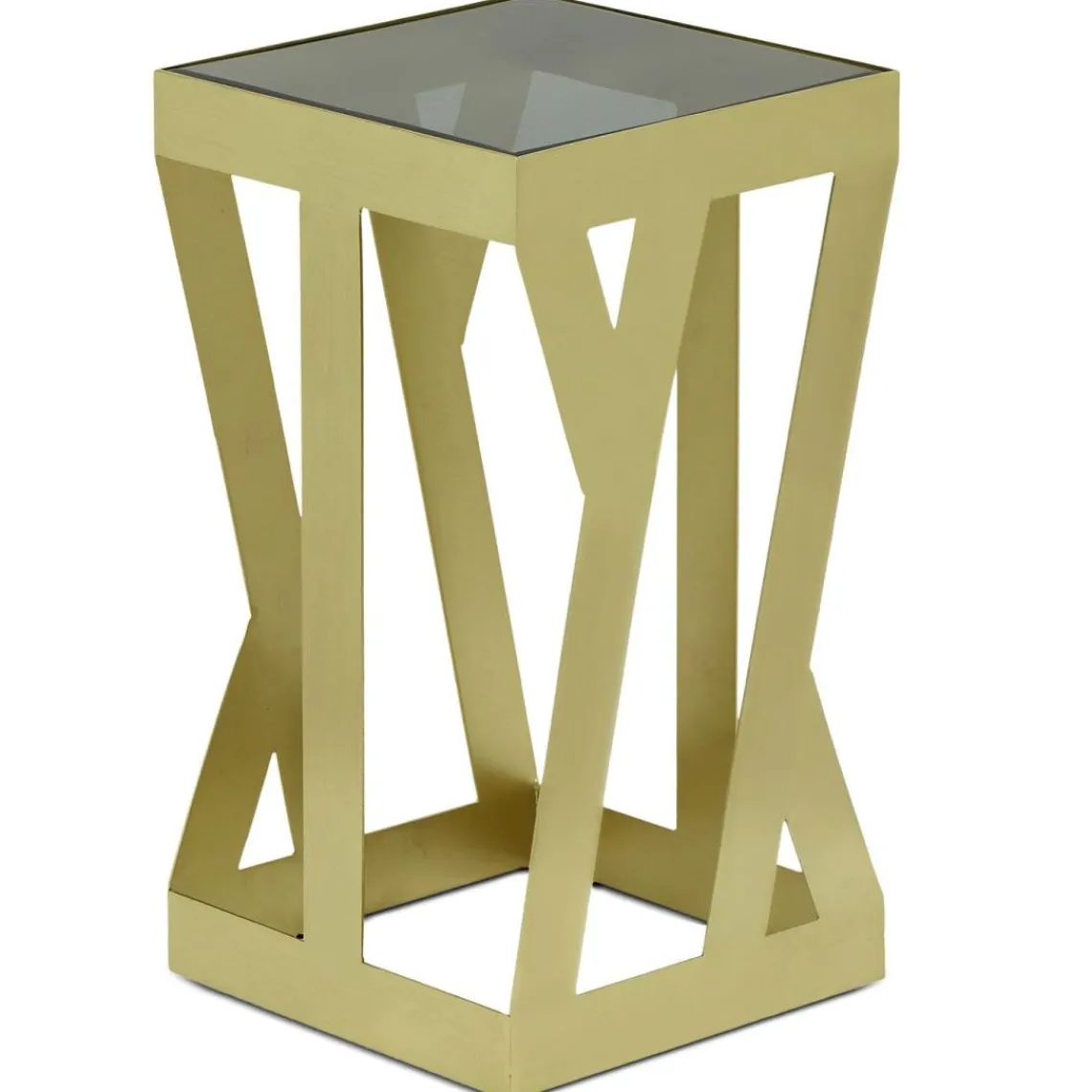 3S. x Home Ensemble de 3 tables d'appoint Zendaya en Verre fumé et Métal Or Discount