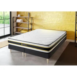 Sleepfit Ensemble double sommier matelas ressorts ensaches et memoire de forme Outlet